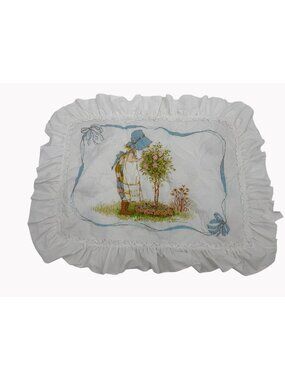 Vintage 1976 Holly Hobbie Ruffled Pillowcase American Greetings JC Penney
